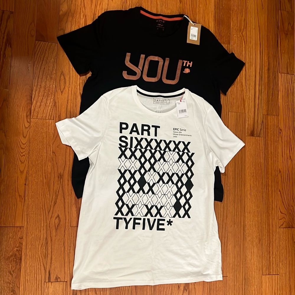 Graphic Tee Shirts Bundle Black White